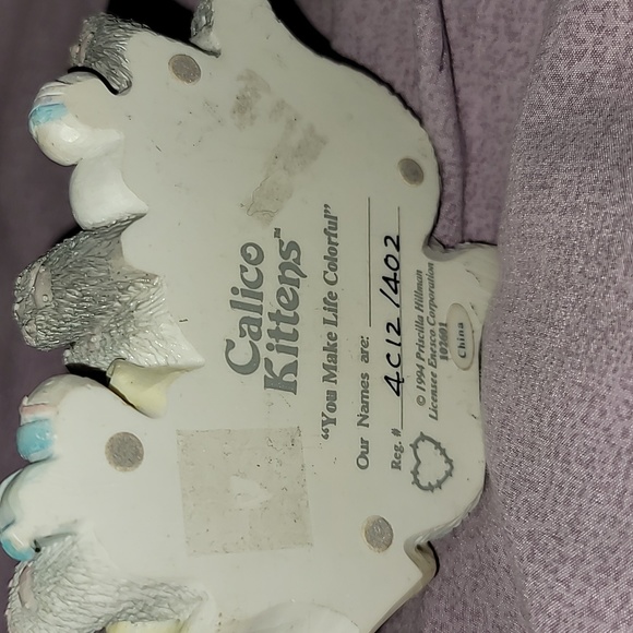 CALICO KITTENS VINTAGE 1994 RESIN FIGURINE YOU MAKE LIFE COLORFUL 102601 - Picture 4 of 5